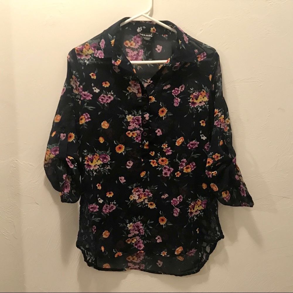 Wet seal floral button up